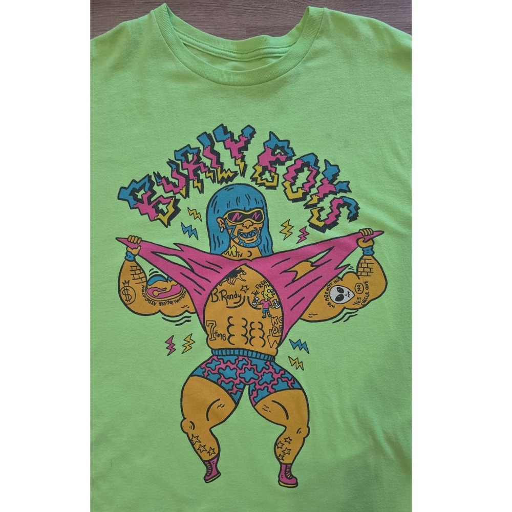 Riff Raff Burly Boys Graphic Tee Lime Green XXL Jody Highroller Streetwear Shirt